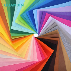 GuanDin,Mix Solid Color Felt/Polyester Nonwoven  Fabric/Thickness 1mm/for DIY Sewing Toys,Crafts Dolls/40pcs in 1 pack/30cmx30cm