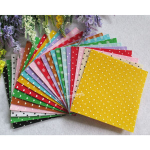 15X15cm DIY Polyester Felt Sheets Nonwoven Sheet with Printed Polka Dot flower Heart - 27pcs/lot mixed color free shipping