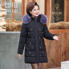 Load image into Gallery viewer, Middle-aged and Elderly Women&#39;s Clothing, Winter Women&#39;s Mid-length Cotton Women, Cotton Padded Jackets
