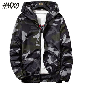 HMXO 2020 New Spring Fashion Men's Camouflage Casual Hooded jacket Streetwear Style Male Hooded Coats Men Clothing Size M-5XL