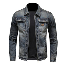 Load image into Gallery viewer, Autumn 2019 Denim Jacket Men Hip Hop Clothing High Quality Business Casual Zipper Jeans Jacket Coat Male Coats Chaqueta Hombre
